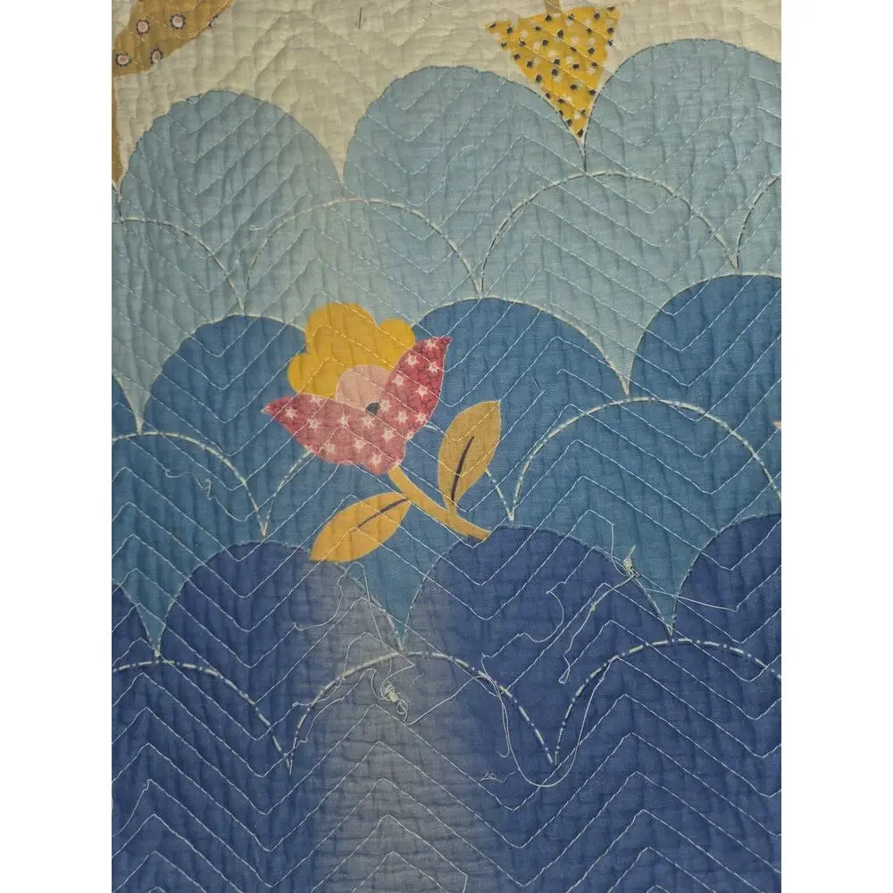 Vintage Flower Applique Cutter Quilt Full Size